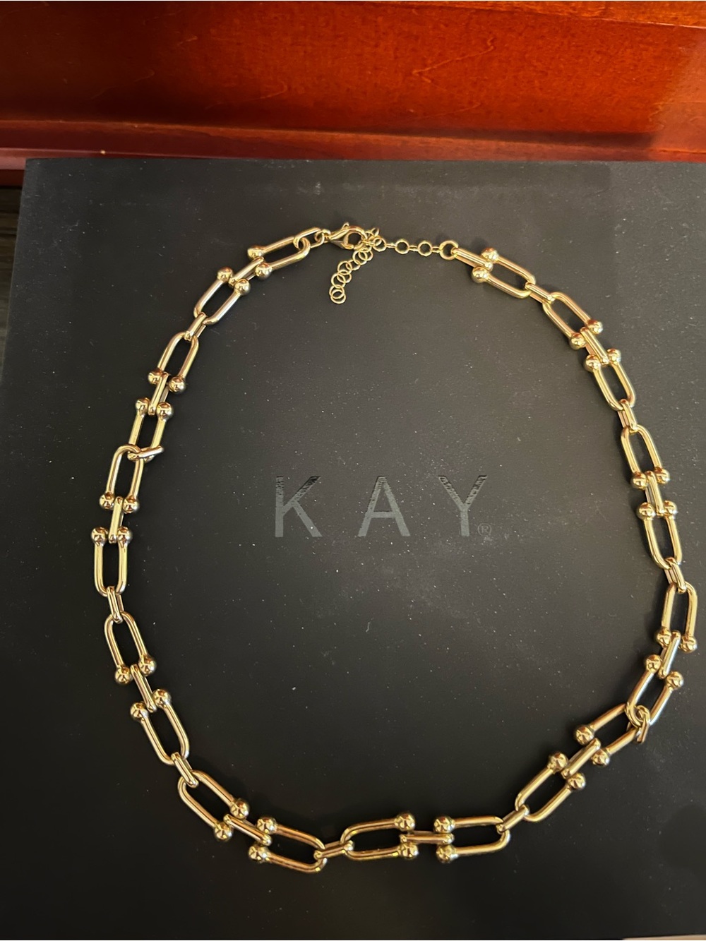Kay jewelers women’s 10k Gold Linked Hollow Chain Necklace